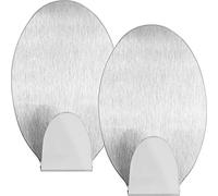 mumbi Porta asciugamani in acciaio inossidabile autoadesivo ovale (2 pezzi)