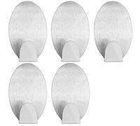 mumbi Porta asciugamani in acciaio inossidabile autoadesivo ovale (5 pezzi)