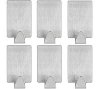 mumbi Porta asciugamani in acciaio inossidabile autoadesivo rettangolare (6 pezzi)