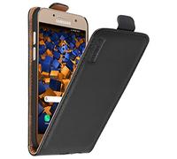 Mumbi PREMIUM Custodia in vera pelle compatibile con Samsung Galaxy A3 (2017), nero