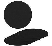 mumbi Sottobicchieri in feltro, rotondi, spessore 3 mm, nero, 20 cm, set da 6 pezzi