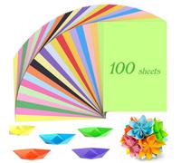MumdoYAL 100 fogli fogli a4 colorati，fogli colorati a4，fogli colorati，origami per bambini，carta origami(70 g/m²) (20 colori) utilizzata per progetti di origami fai-da-te e progetti artistici.