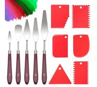 MumdoYAL 11 pezzi spatole per pittura，texture paste，set pittura，5 coltelli da paletta + 6 coltelli raschietti per acrilico