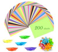 MumdoYAL 200 fogli fogli a4 colorati，fogli colorati a4，fogli colorati，origami per bambini，carta origami(70 g/m²)(20 colori) utilizzata per progetti di origami fai-da-te e progetti artistici.