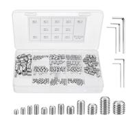 MumdoYAL 240 Pezzi viti a brugola,set viti miste,Le dimensioni includono M3/M4/M5/M6/M8,vite senza testa, Vite Grani in Acciaio Inox per Maniglie Porte, Rubinetto,con 5 chiavi a brugola