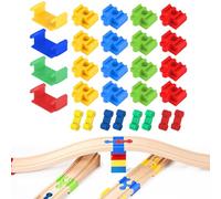 MumdoYAL 28 Pezzi Ferrovia In Legno Adattatore Universali, Adattatori Per Binari In Legno, Adattatore Per Ferrovia