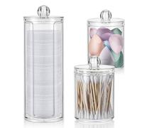 MumdoYAL 3 Stk Organizer Trucchi，Organizer Bagno，Porta Trucchi Da Bagno，Porta dischetti struccanti con coperchio,contenitore per bastoncini di cotone,per comò, bagno, camera da letto