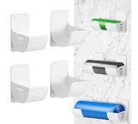MumdoYAL 4 Pezzi Porta Sacchetti cucina, Porta Sacchetti di Plastica e Rotolo per Alluminio, Organizer Salvaspazio per Sacchetti Spazzatura, Installazione Adesiva, Bianco