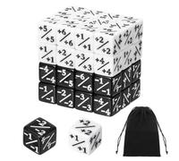 MumdoYAL 48 PCS Contatori di Dadi (Nero+Bianco), D6 Cubo Token di Fedeltà, Compatibile Con MTG, CCG, Accessorio per Giochi di Carte, Con Borsa Portaoggetti, Magic The Gathering