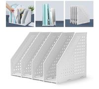 MumdoYAL Portariviste pieghevole in robusta plastica ECO-PP per ufficio e casa - raccoglitore salvaspazio con 4 scomparti dal design elegante, 4LIANSHUJIABAI