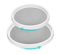 MumdoYAL Set di 2 ripiani porta spezie girevoli con organizzatore a piastra rotante, antiscivolo e stabile, adatto per frigorifero, cucina, bagno, cassettiera, porta spezie e molto altro ancora