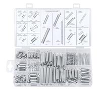 MumdoYAL Set di 200 molle assortite - Diverse molle di trazione, molle oscillanti, molle a pressione in acciaio inox e molle in acciaio inox in pratica scatola.