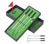 MumdoYAL Set Regalo da Golf，Campo da Mini Golf，Set di Penna a Sfera da Golf，con Scatola Regalo Nera, Regalo per Gli Appassionati di Golf