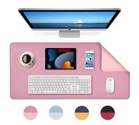 MumdoYAL Sous-main, tapis de souris, tapis de bureau, sous-main imperméable en PU, 80 x 40 cm, idéal pour le bureau ou la maison, réversible (rose violet)