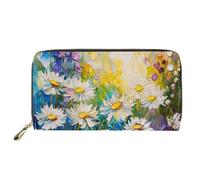 Mumeson Borsa cosmetica portatile di trucco della borsa della moneta del raccoglitore durevole con la cinghia, Daisy Pittura A Olio, Medium