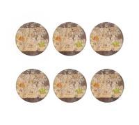 Mumeson Set di 6 sottobicchieri per bevande, stampa vintage con mappa del mondo, assorbenti, antiscivolo, per tazze e tazze, per prevenire caffè caldo, tè e altri desktop carbonizzati