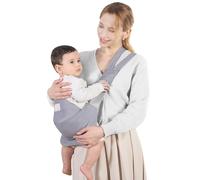 Mumgaroo Fascia Neonato, Marsupio Neonato Cotone con Seduta Antiscivolo, Fascia Porta Bebe Ergonomico, Tutte le Stagioni, Fino a 15kg (Grigio Chiaro)