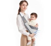 Mumgaroo Fascia Porta Bebe, Marsupio Neonato in Rete 3D, Fascia Neonato Multifunzionale e Portatile, Marsupio Neonato 0-36 mesi, Utte le Stagioni, Fino a 15kg (grigio)