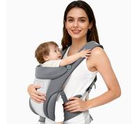 Mumgaroo Marsupio Neonato Ergonomico, 4 in 1 Marsupio per Tutte le Posizioni, Supporto per il Collo Pieghevole, Morbido e Traspirante, Spallacci Regolabili, Aperture delle Gambe Ispessite, 3-15 kg