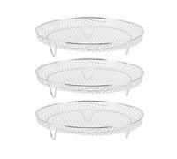 mumisuto 3PCS Friggitrice Ad Aria Rack, Disidratatore Rack Impilabile in Acciaio Inox per Alimenti Frutta Carne Disidratazione Accessori Friggitrice Ad Aria
