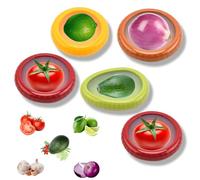 mumisuto 5 Pezzi Contenitori per Alimenti in Silicone Riutilizzabili, Contenitori per Avocado Frutta e Verdura per Frigorifero, Avocado Saver for Fridge, Fresh Food Container per Cipolle, Pomodori