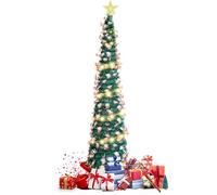 mumisuto Albero di Natale 150 cm, Albero di Natale Artificiale e Folto con Base, Albero Natale Slim, Facile Montaggio Verde Albero Noel Decorazione Natalizia (Stile Babbo Natale)
