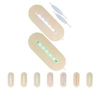 mumisuto Basi per Esposizione con Luci a LED, 2 Pezzi LED Luci Display Base per Tavolo, Base Legno LED con USB, Supporto da Tavolo Luce Calda per Vetro Acrilico Piastra(sette colori tondi)