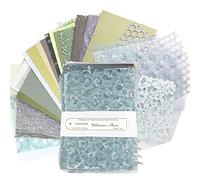 mumisuto Carta per Scrapbooking, 30 Fogli Decorativa per Bricolage con Design Strutturato e a Rete, Carta per Decoupage per Fai Da Te, Diario, Creazione di Biglietti, Confezioni Regalo (Verde)