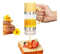 mumisuto Dispenser di miele in vetro antigoccia, 315 Ml Sciroppo, 10,65 Ounces vasetti di miele rimovibili Coperchio superiore e inferiore, accessori da cucina per sciroppo zucchero salsa di soia