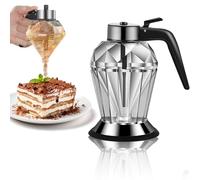 Mumisuto Dispenser Miele 200ml Antigoccia con Supporto, Contenitore in Vetro Trasparente con Maniglia per Conservare Sciroppo d'Acero, Salsa di Soia, Cucina Vino