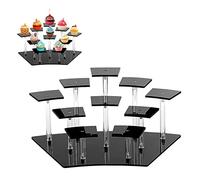 Mumisuto Espositore In Acrilico Trasparente Alzate Di Display 10 Strati Per Torte Trucco Profumi Oggetti Da Collezione Rossetto (Nero)