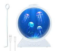 mumisuto Lampada Medusa, 7 Colori, 2 Modalità LED Jellyfish Lamp Lampada Acquario Meduse, Luce Notturna Bambini per Decorazione di Casa, Ufficio, Idee Regalo Donna Uomo Amica Compleanno (Bianco)