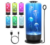 mumisuto Lampada Meduse Acquario, LED Acquario Meduse Lampada con Altoparlante Bluetooth, 2,5 Litri Ricarica USB, 7 Colori, 2 modalità, Luce Notturna per Office Domestico Stanza Bambini Decor(Nero)