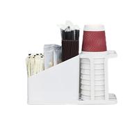 mumisuto Organizzatore Porta Bicchieri, Porta Bustine Zucchero Verticale, Multiscomparto Organizzatore per Caffetteria, per Bicchieri Cannucce Tovaglioli Posate Zucchero, 25,5×9,5×14 cm