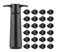 mumisuto Pompa Sottovuoto per Vino con 24 Tappi in Silicone, Kit di Tappo Bottiglia Vino Riutilizzabile, Tappo Vino Sottovuoto, Mantiene il Vino Fresco, per Amanti del Vino e Sommelier