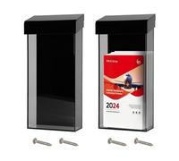 mumisuto Porta Brochure,Acrilico Trasparente Portadepliant con Coperchio,Montaggio a Parete Espositore Porta Volantini,Supporto e Dispenser per Letteratura per Ufficio,Ristorante,Hotel (Nero)