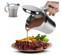 mumisuto Salsiera Termica In Acciaio Inox, 750ml Isolamento Termico A Doppia Parete Salsa Salsiera Tavolo Da Pranzo Con Coperchio, Pentola Per Servire, Facile Da Versare