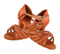 mumisuto Scarpa da Ballo,Scarpe da Ballo Latino morbide e comode Scarpa da Ballo di Moda per Bambina con Tacco Alto 4cm Marrone(36-Marrone)