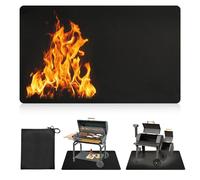 Mumisuto Tappetino Ignifugo Per Braciere E Camino, Tappeto Protettivo Per Pavimento Di Barbecue, Stufe E Prati, Disponibile Su Entrambi I Lati, Fibra Di Vetro, Nero (122x165cm)