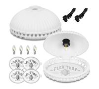 mumisuto Trappola per Pulci in Casa, 2 Pezzi Trappole per Pulci con 4 Dischi Adesivi e 4 Lampadine, Trappola per Cimici, Sicura per Bambini e Animali Domestici, per Cucina, Soggiorno, Camera da Letto