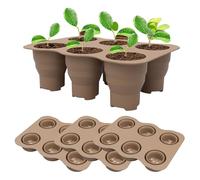 Mumisuto Vasetti Per Piantine, 4 Pezzi Con 6 Griglie, Vasetti Da Semina In Silicone Riutilizzabili Con Fori Di Drenaggio, Ideali Per Piante Che Crescono E Taleggio, Uso Indoor