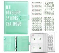 MuMiY Savings Challenge 100 Envelope Challenge Flipchart (200 slot per carte), facile e divertente 52 settimane risparmio di denaro sfida risparmia $5.050 per ufficio, casa, scuola, regalo (verde)