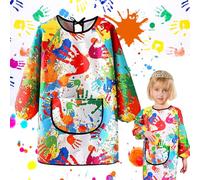 Mumjooyi Grembiule da Pittura per Bambini Graffiti con Tasca Grembiule da Pittura per Bambini con Maniche Lunghe Grembiuli Da Artista Per Bambini per Pittura, Scuola