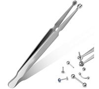 Mumjooyi Pinza Piercing Pinzette per Afferrare e Tenere le Sfere Inseritore Piercing per All'orecchio, Alla Lingua, Al Naso, Alle Ali, Al Sopracciglio, Al Labbro, All'ombelico