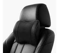 Mumjooyi Poggiatesta in pelle PU per Sedile Auto Cuscino Poggiatesta Auto per Sedile in Foam con Cinghia Regolabile Sostiene Collo Allevia Dolore Cervicale per Guida Rimovibile Comodo