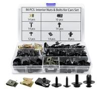Mumjooyi Set di Viti per Carrozzeria da 86 pezzi Kit Assortimento di Vite per Autoveicoli e Auto U-Clips Fissaggio Metallo Viti per Carrozzeria per il Fissaggio e la Riparazione di Parti di Auto