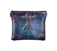 Mummia Antica Tomba PU Pelle Cambiare Borsa Portatile Porta Carte per Ragazze Signore Borsa, Sagittario Neon Art, 1 size, moderno