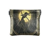 Mummia Antica Tomba PU Pelle Cambiare Borsa Portatile Porta Carte per Ragazze Signore Borsa, Tarocchi Archer Nero, 1 size, moderno
