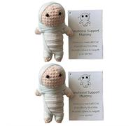 Mummia di supporto emotivo di Halloween, giocattolo positivo per mummia con biglietto positivo, mamma positiva lavorata a maglia, mamma positiva all'uncinetto, divertente regalo di incoraggiamento di