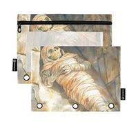 Mummy Ancient Tomb Raccoglitore Tasca Astuccio per Raccoglitore Cartella con 3 Fori per Bambini Ofhce Forniture